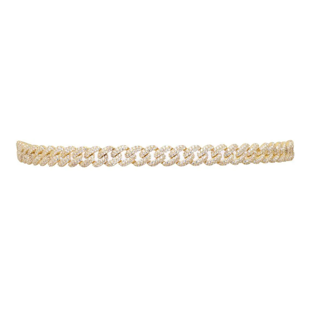RUTH PAVÉ CURB CHOKER NECKLACE - GOLD