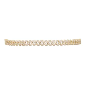 RUTH PAVÉ CURB CHOKER NECKLACE - GOLD