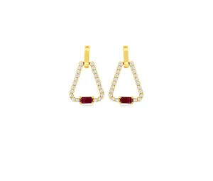 Sabel Collection Yellow Gold Ruby and Diamond Earrings