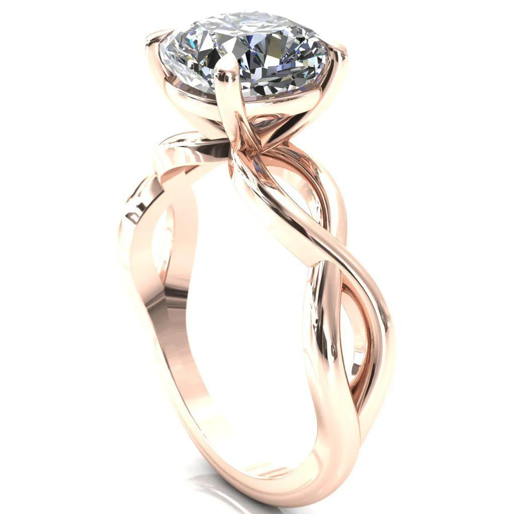 Sabina Cushion Moissanite 4 Claw Prong 3/4 Infinity Ring Engagement Ring