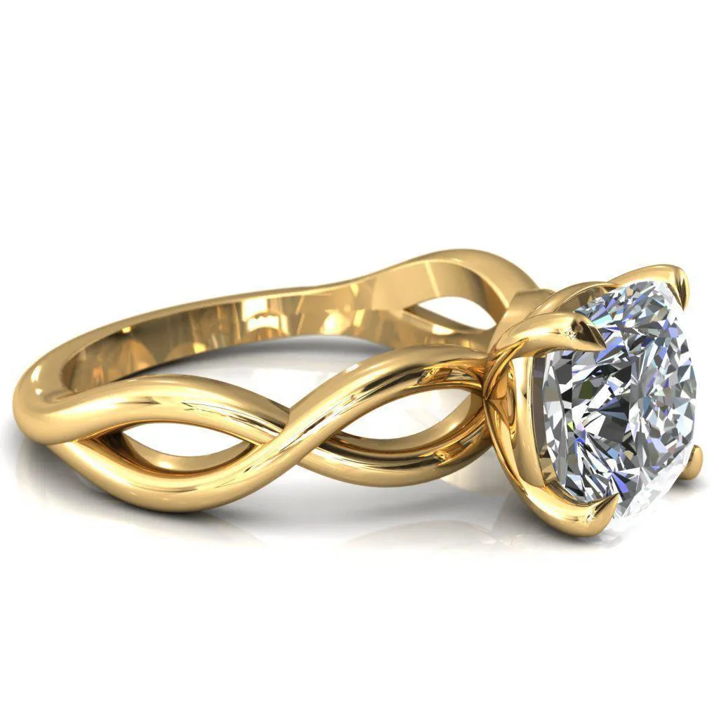 Sabina Cushion Moissanite 4 Claw Prong 3/4 Infinity Ring Engagement Ring