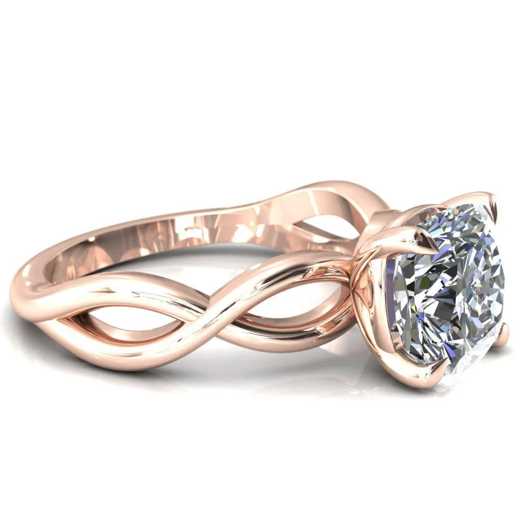 Sabina Cushion Moissanite 4 Claw Prong 3/4 Infinity Ring Engagement Ring