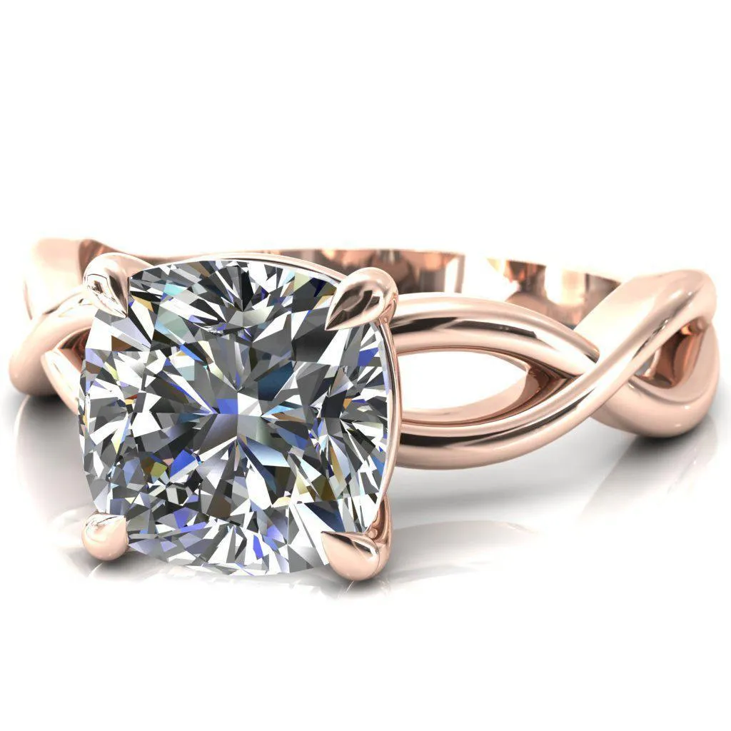 Sabina Cushion Moissanite 4 Claw Prong 3/4 Infinity Ring Engagement Ring