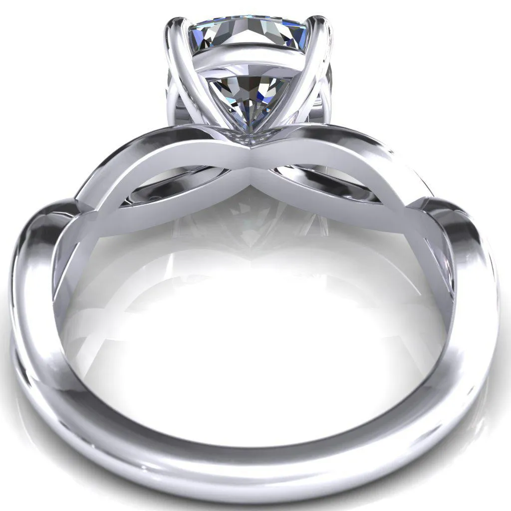 Sabina Cushion Moissanite 4 Claw Prong 3/4 Infinity Ring Engagement Ring