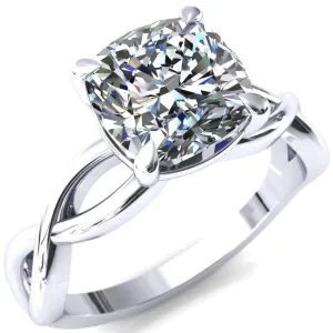 Sabina Cushion Moissanite 4 Claw Prong 3/4 Infinity Ring Engagement Ring