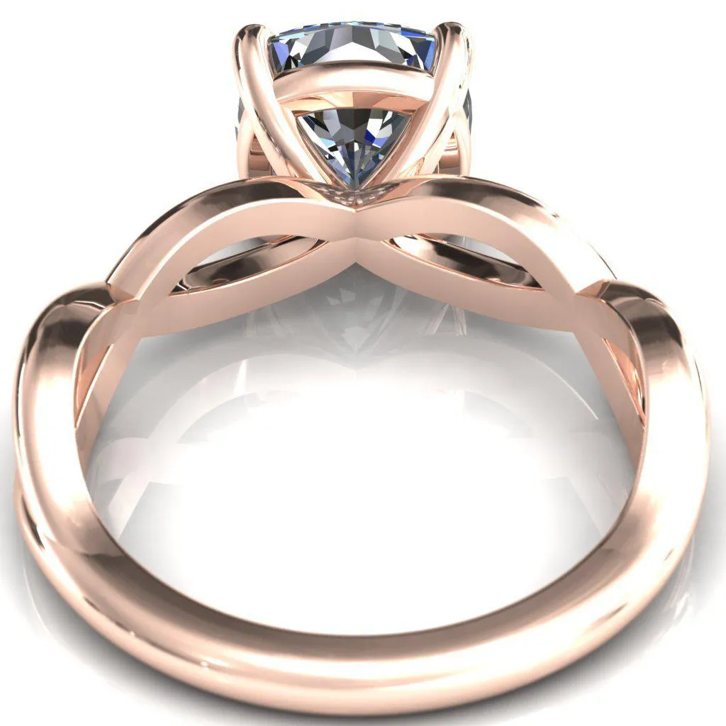 Sabina Cushion Moissanite 4 Claw Prong 3/4 Infinity Ring Engagement Ring