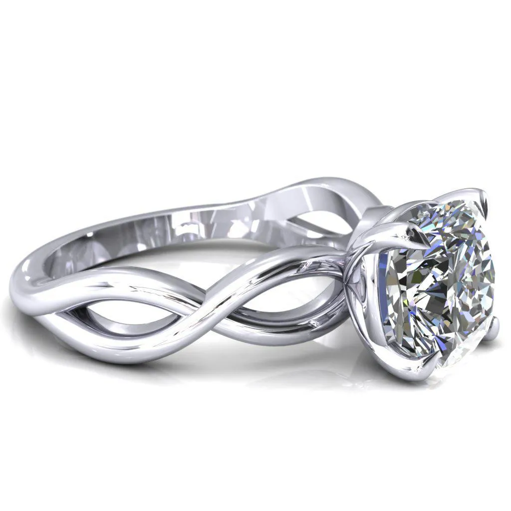 Sabina Cushion Moissanite 4 Claw Prong 3/4 Infinity Ring Engagement Ring