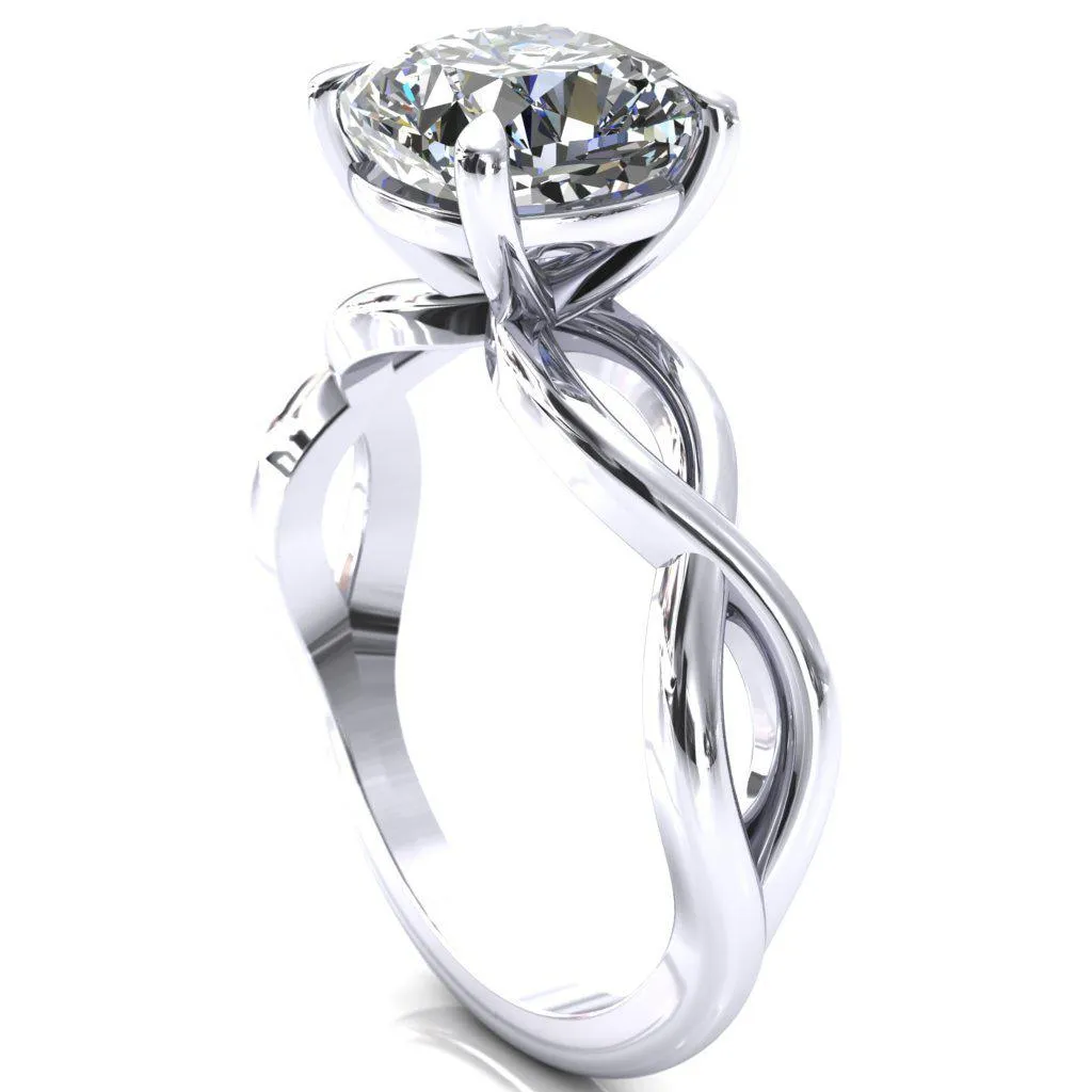 Sabina Cushion Moissanite 4 Claw Prong 3/4 Infinity Ring Engagement Ring