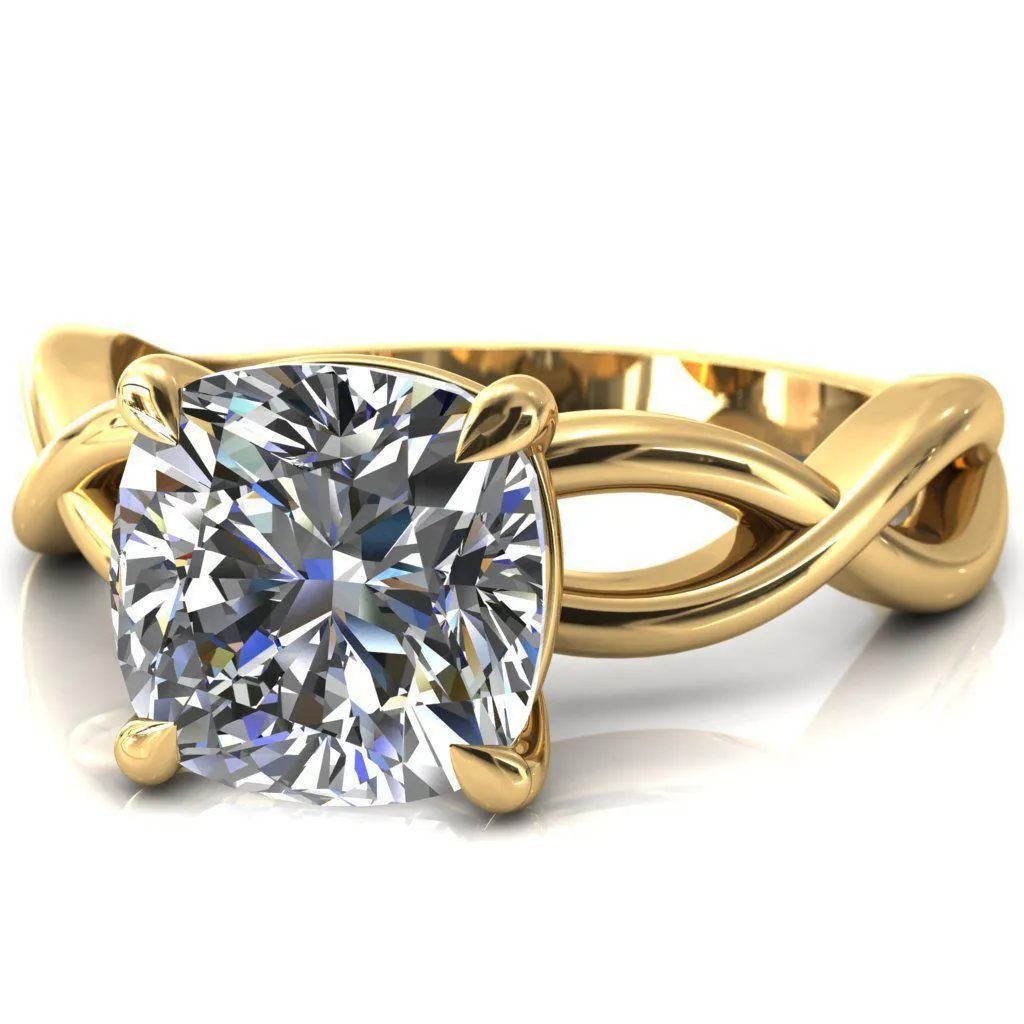 Sabina Cushion Moissanite 4 Claw Prong 3/4 Infinity Ring Engagement Ring