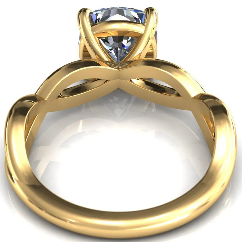 Sabina Cushion Moissanite 4 Claw Prong 3/4 Infinity Ring Engagement Ring