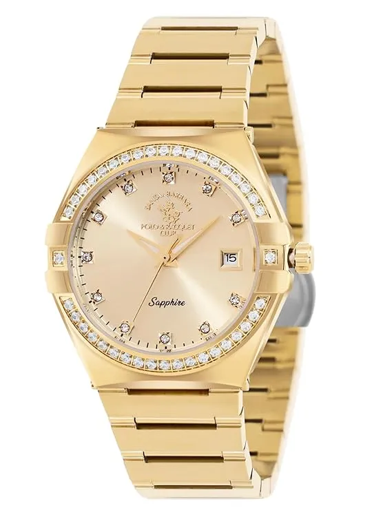 Santa barbara polo & racquet club Analog Gold Dial Women's Watch-SB.1.10540-6