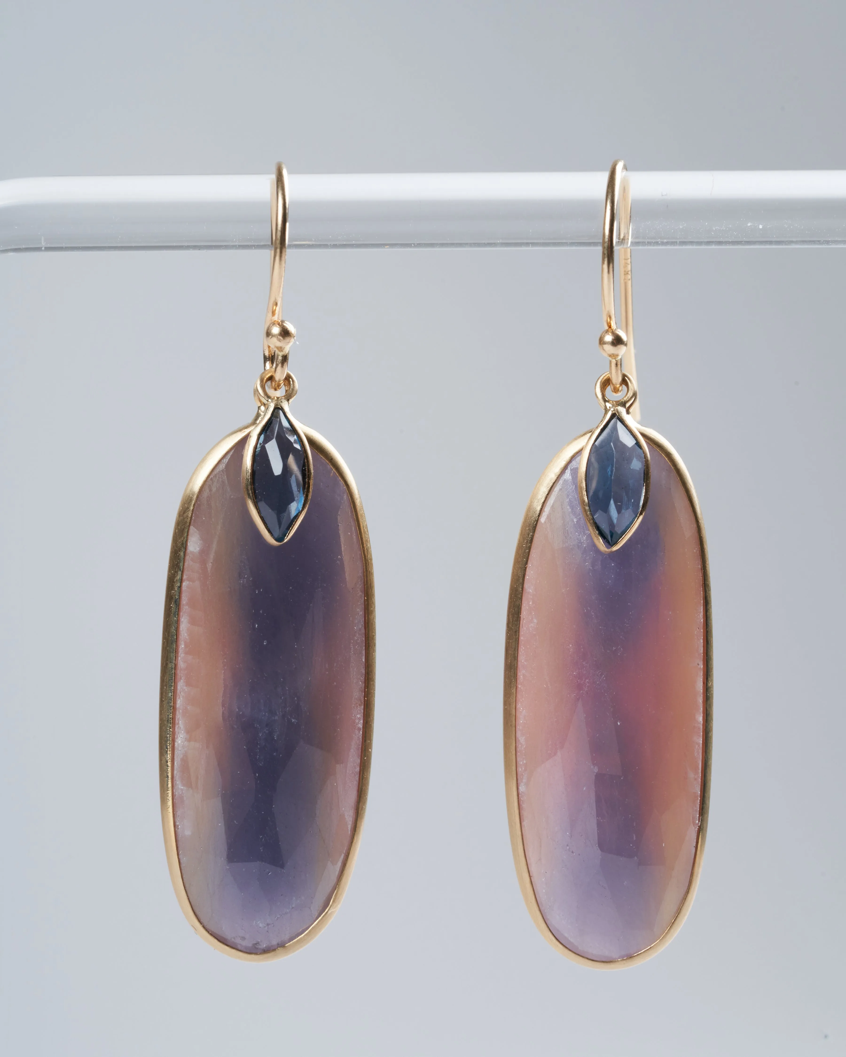 sapphire & blue tourmaline earring