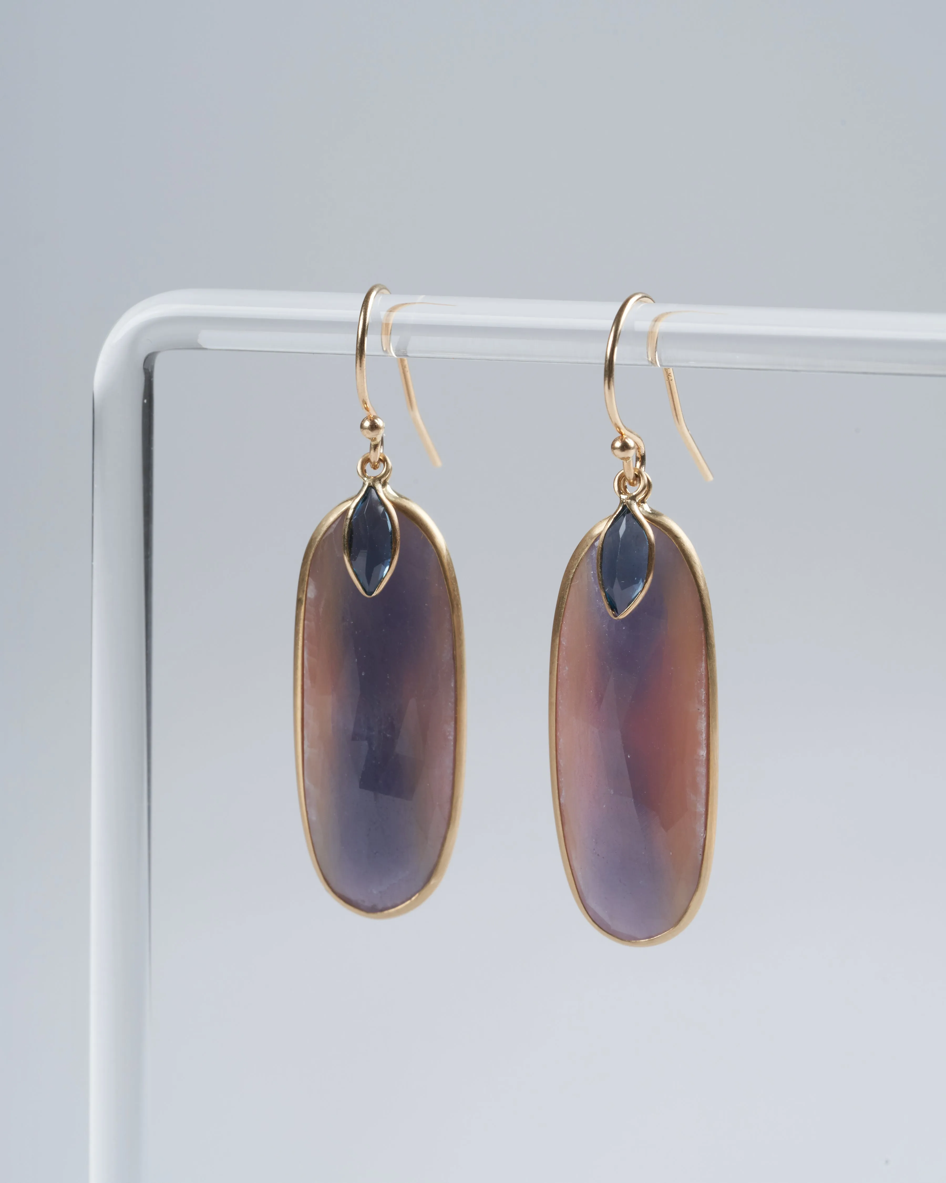 sapphire & blue tourmaline earring