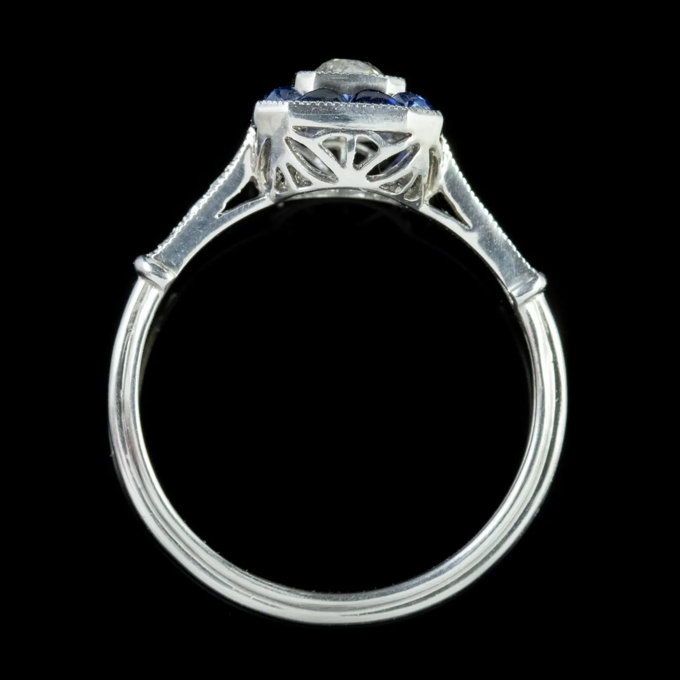 Sapphire Diamond Ring 18Ct White Gold Engagement Ring