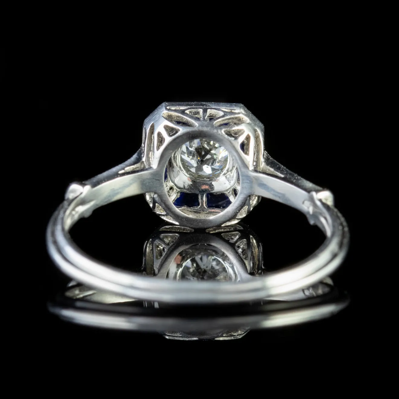 Sapphire Diamond Ring 18Ct White Gold Engagement Ring