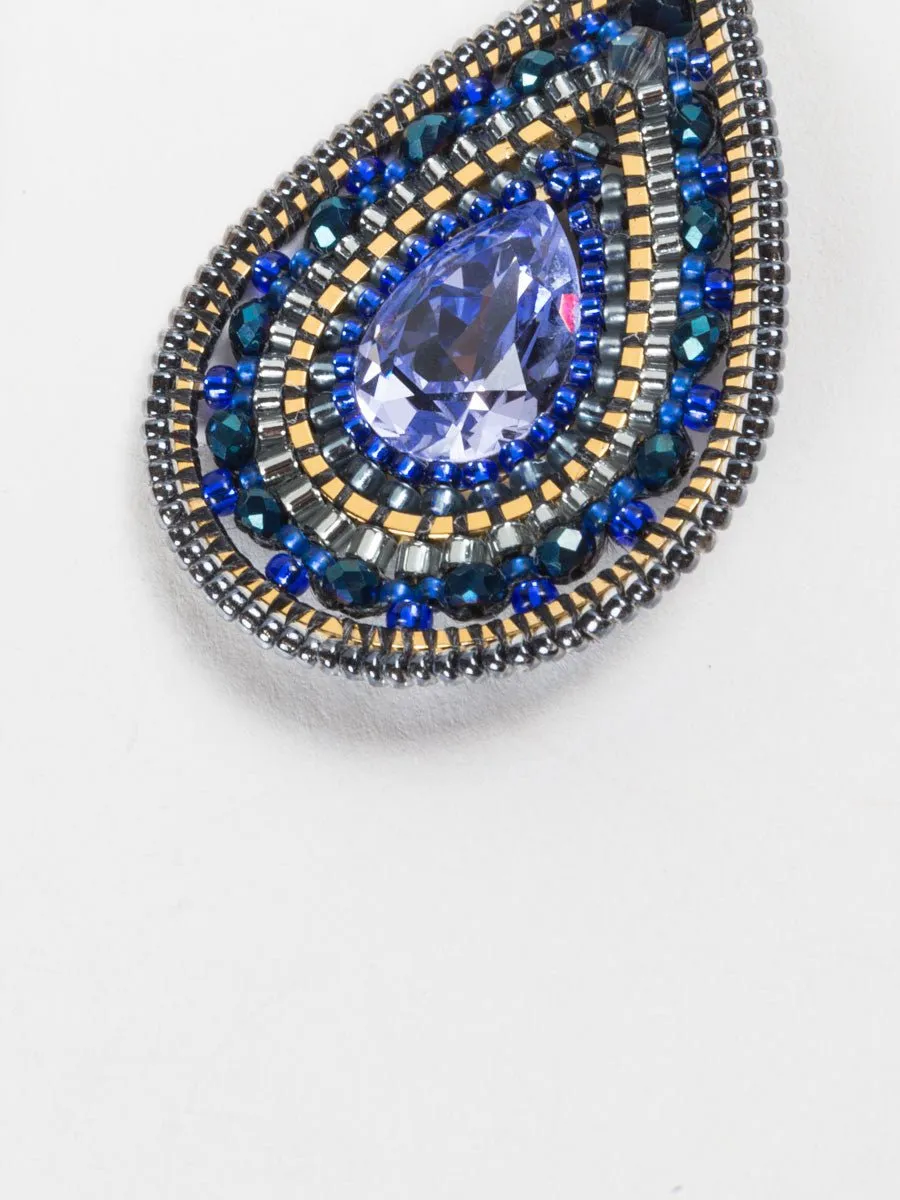 sapphire flower earrings