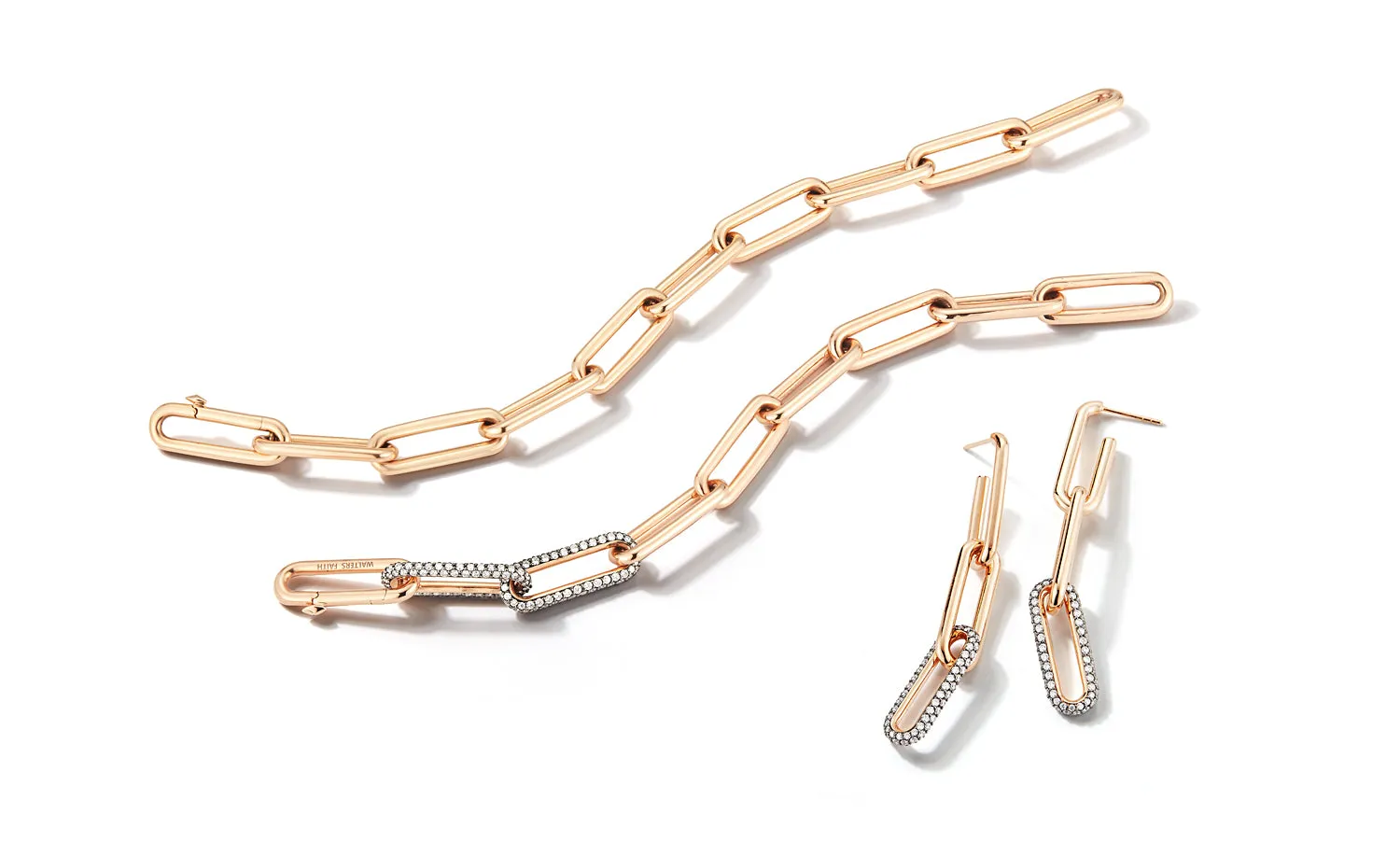 SAXON 18K ELONGATED CHAIN LINK BRACELET