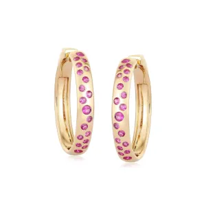 Scatter Pink Sapphire Hoops