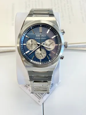 Seiko Essential Chronograph Watch With Blue Dial