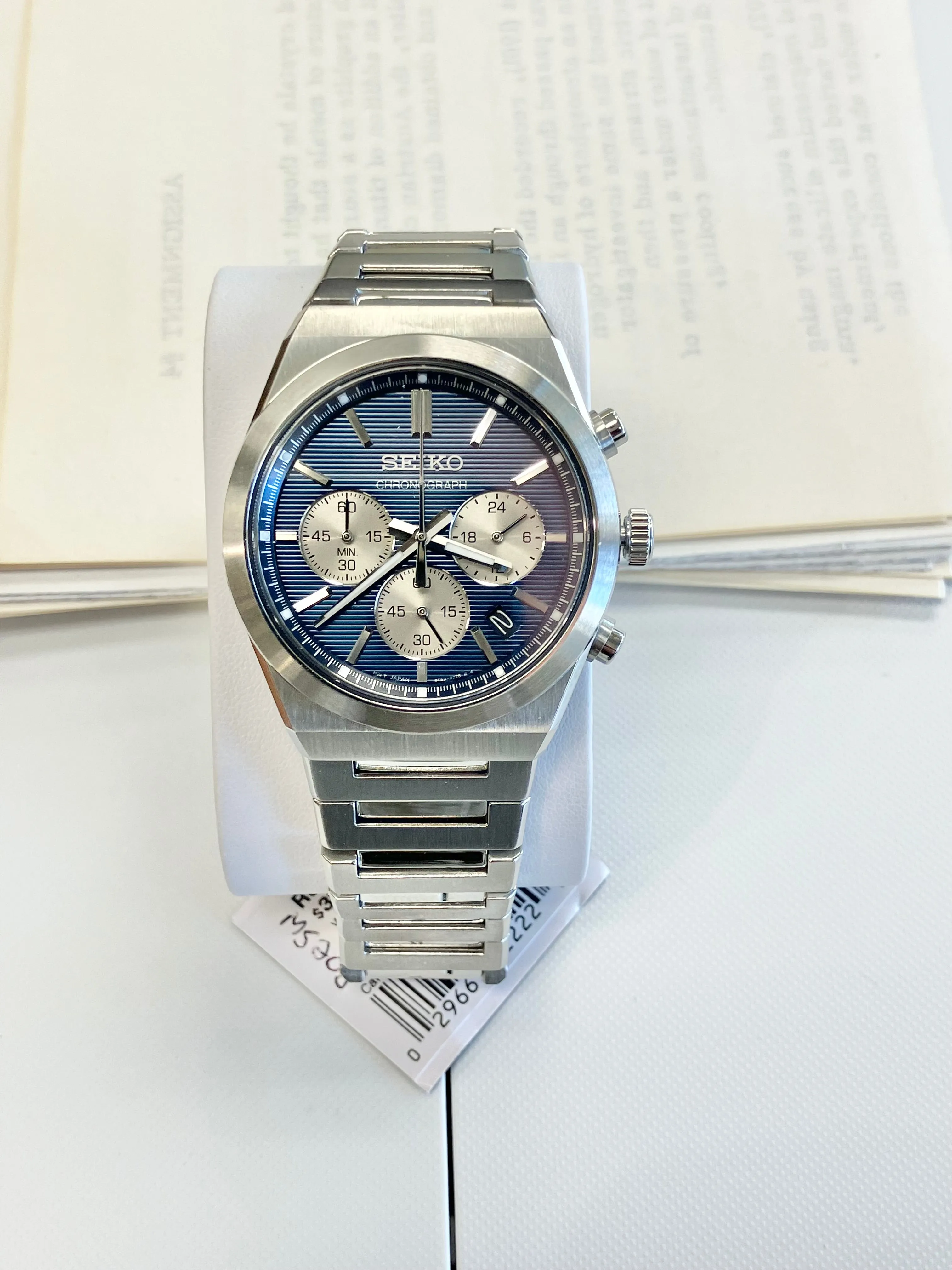 Seiko Essential Chronograph Watch With Blue Dial