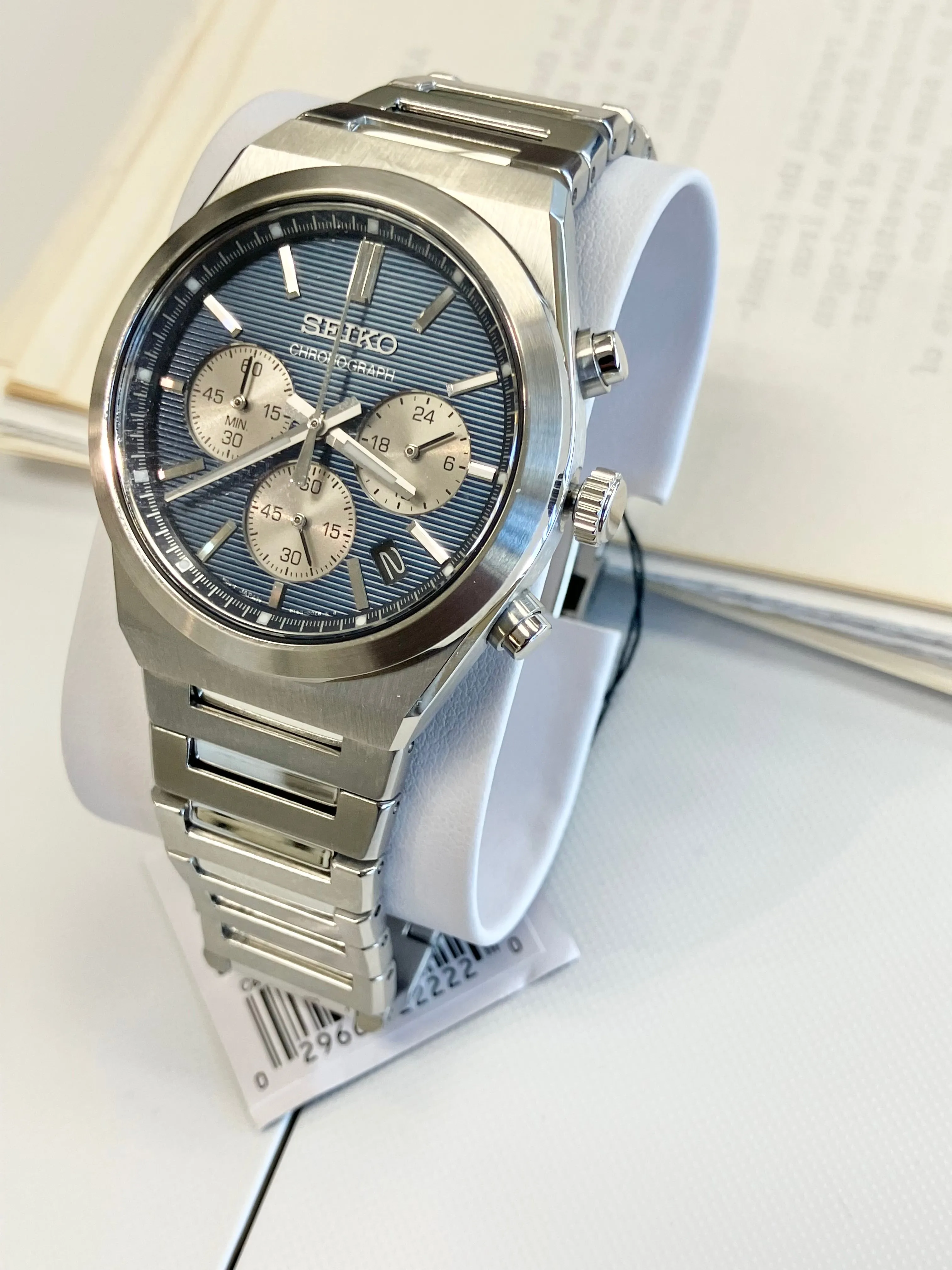 Seiko Essential Chronograph Watch With Blue Dial