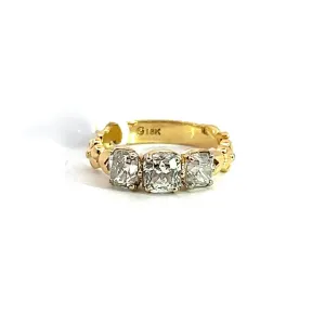 Sethi Couture 3 Stone Old Mine Cut Ring