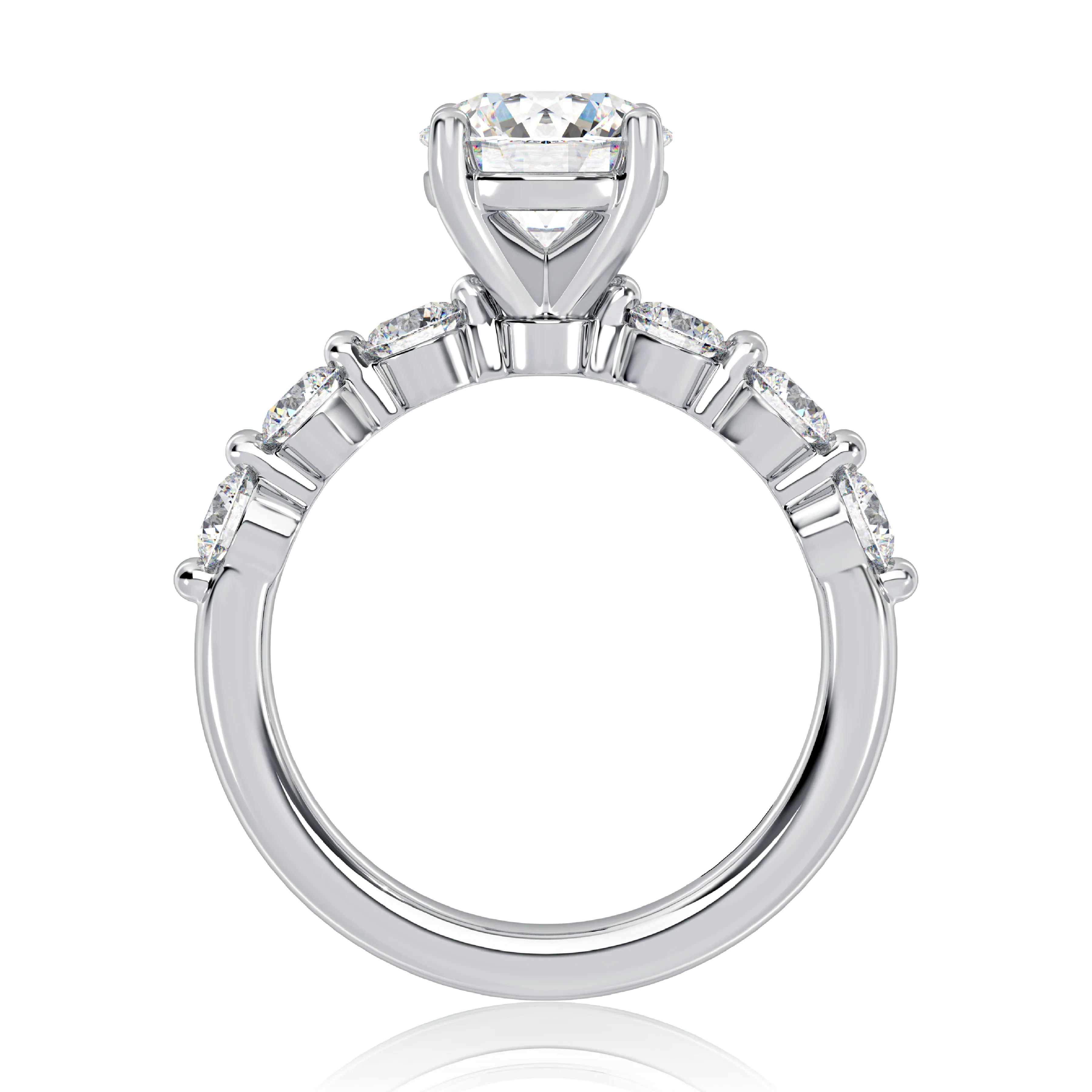 Seven Stone Round Diamond Engagement Ring
