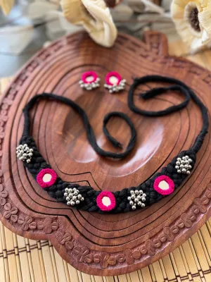 Shivai Mirrorwork Fabric Choker | Necklace