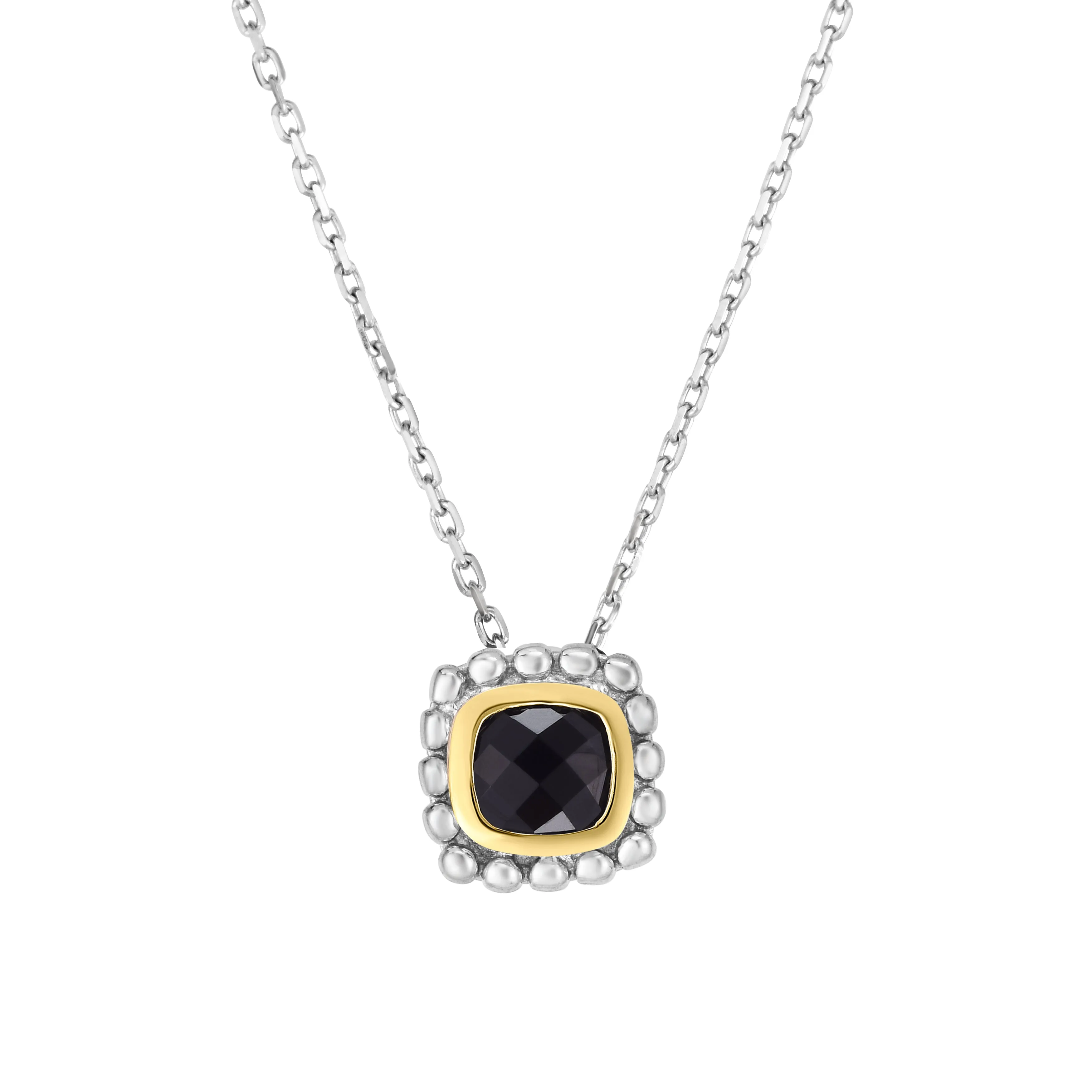 Silver & 18K Gold Prosecco Quadra Onyx Pendant