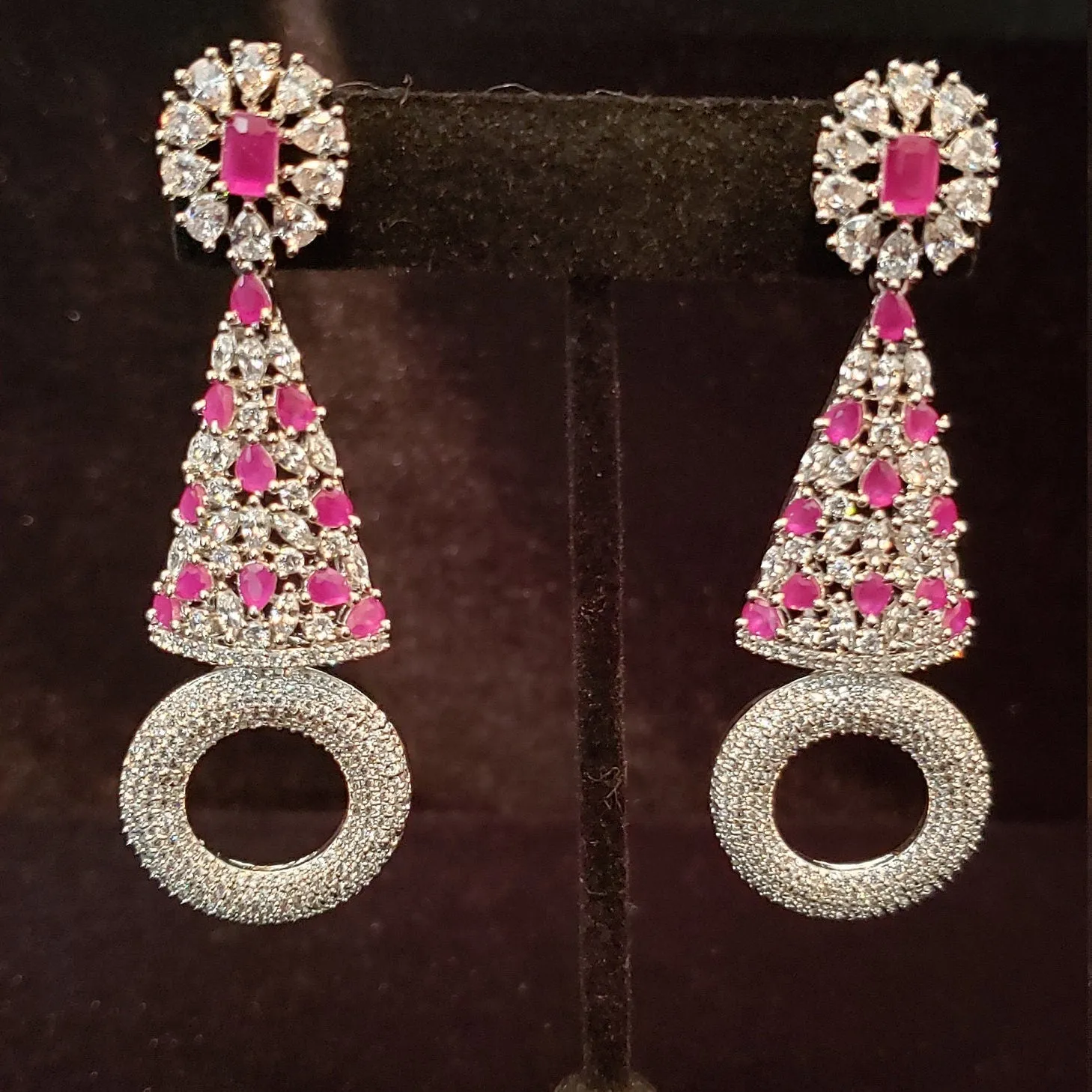 Silver color CZ earrings