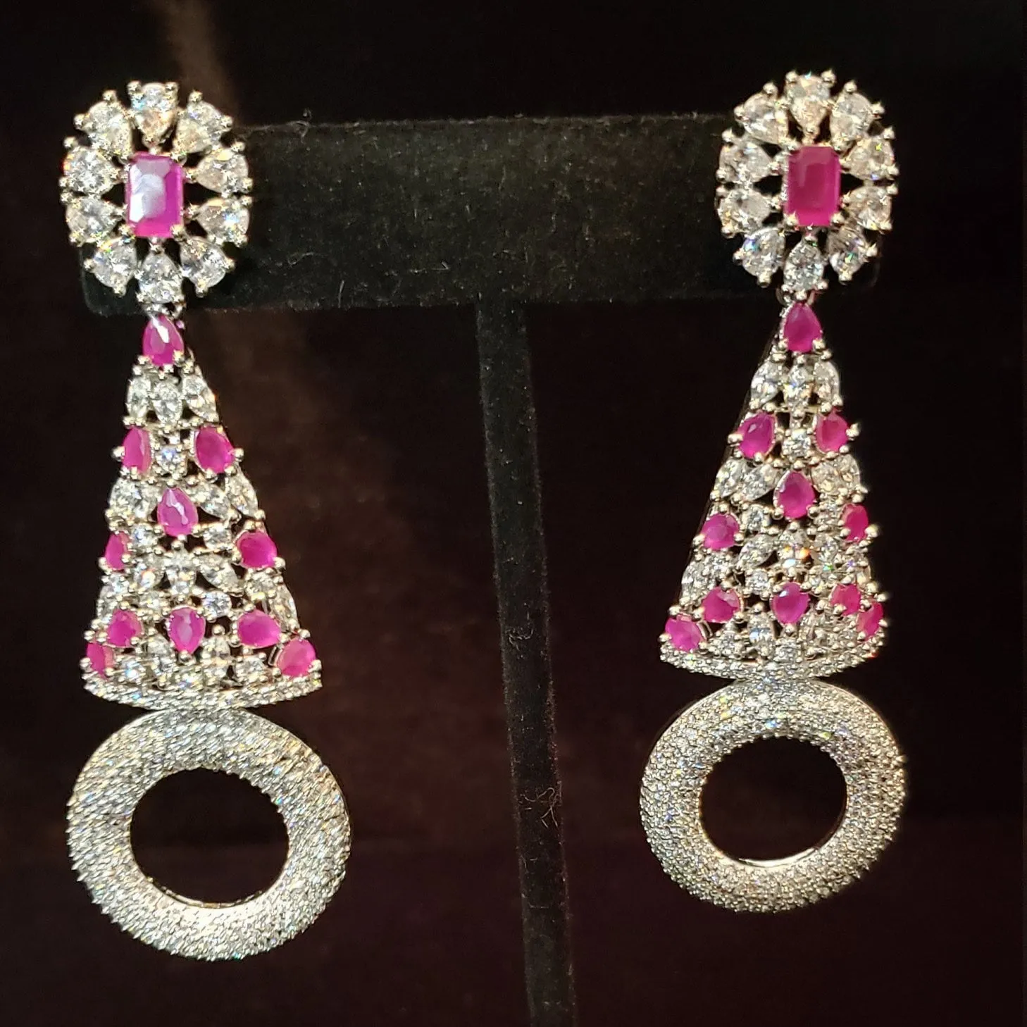 Silver color CZ earrings