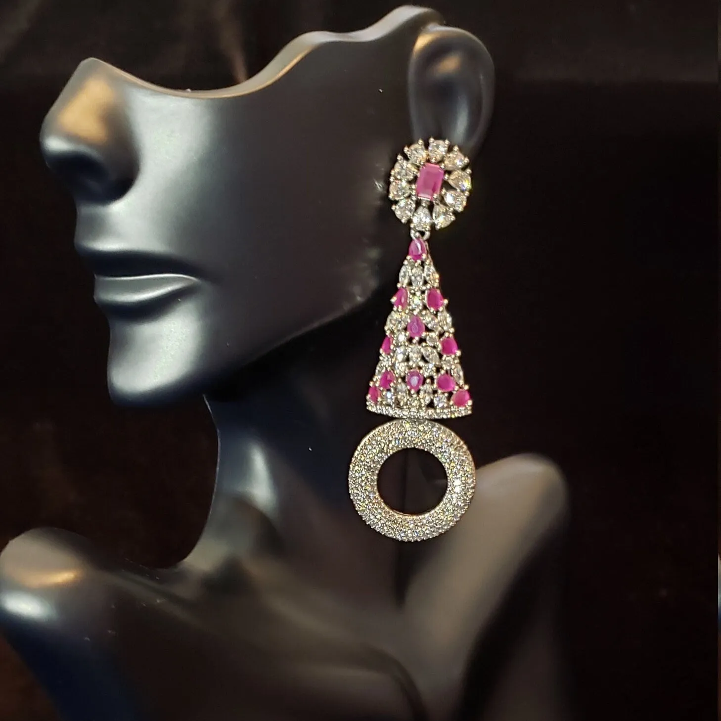 Silver color CZ earrings