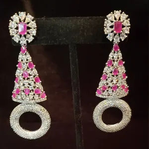 Silver color CZ earrings