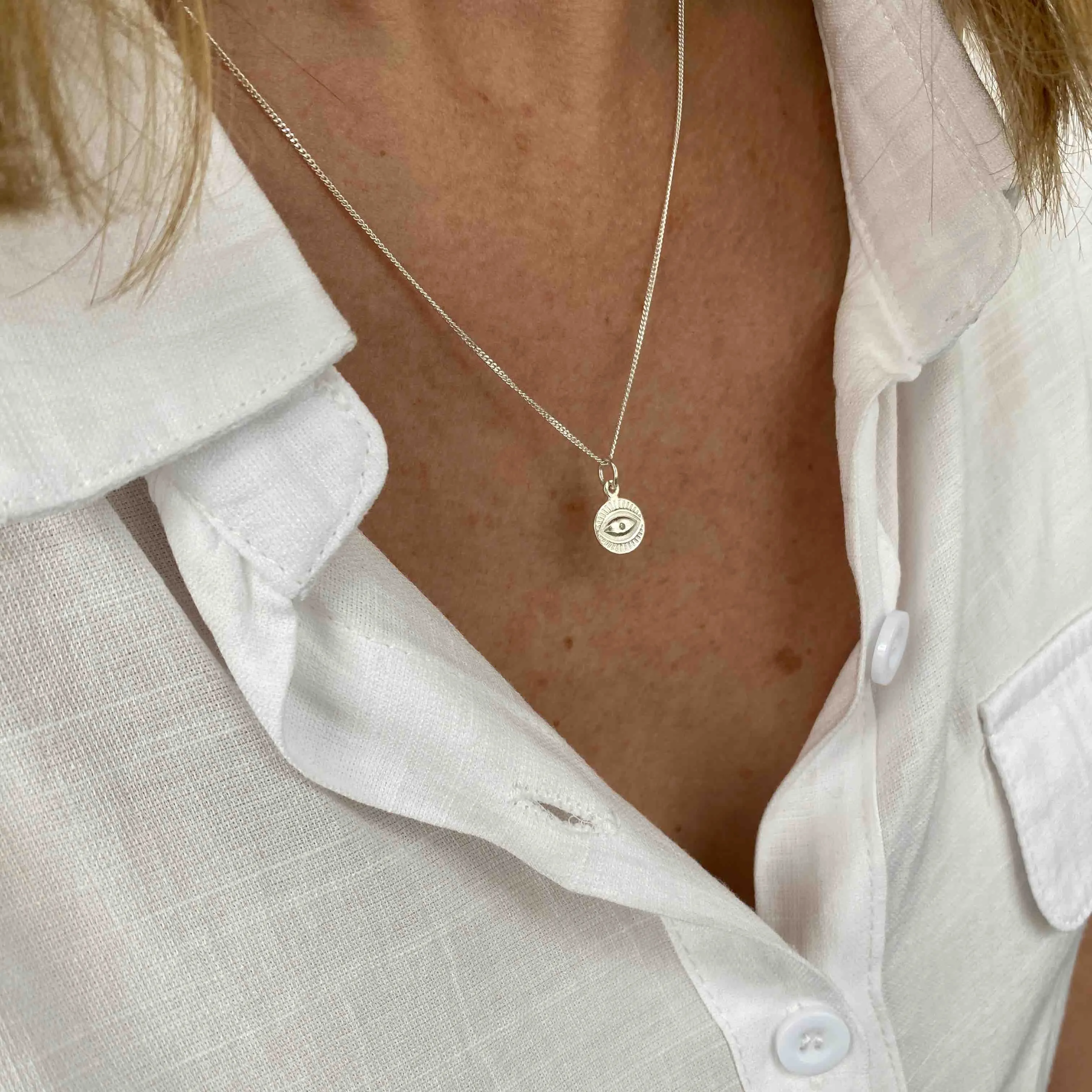 Silver Evil Eye Necklace