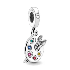 Silver Palette Dangle Bead for Charm Bracelets