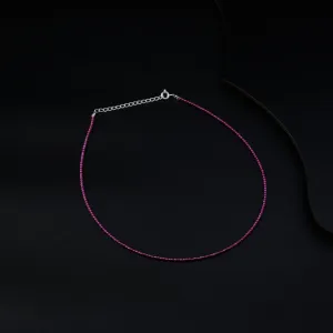 Silver Ruby Necklace (Textured)