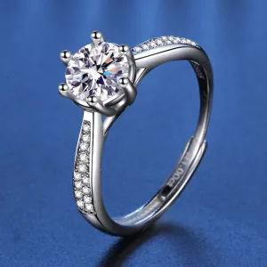 Silver Starlight Six Claw Moissanite Ring