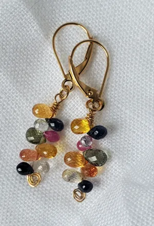 Simon & LuLu Multi Sapphire 14K  Earrings