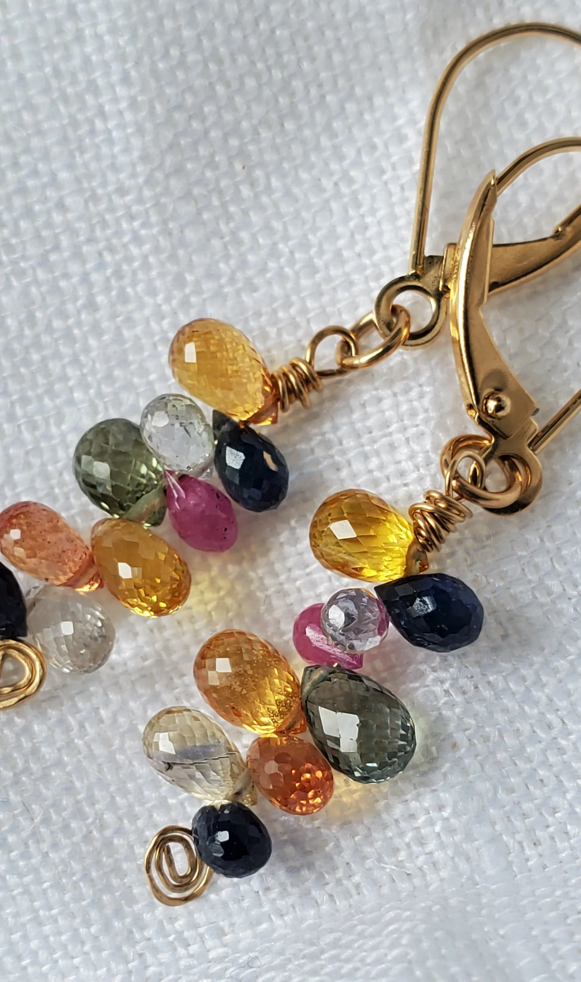 Simon & LuLu Multi Sapphire 14K  Earrings