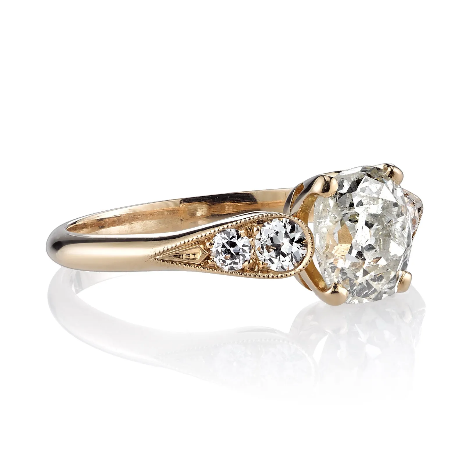 Single Stone Vintage Cushion Engagement Ring