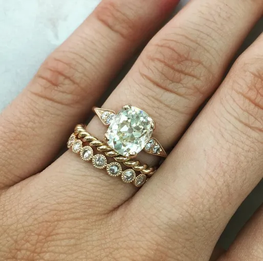 Single Stone Vintage Cushion Engagement Ring