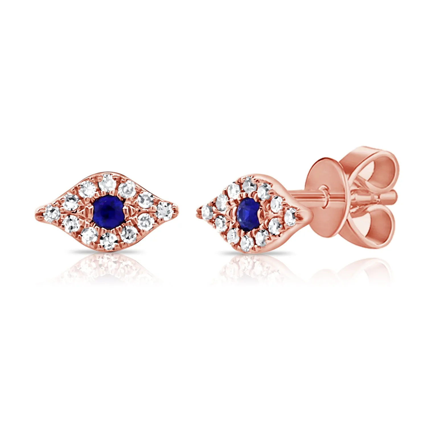 Small Sapphire and Diamond Evil Eye Earring