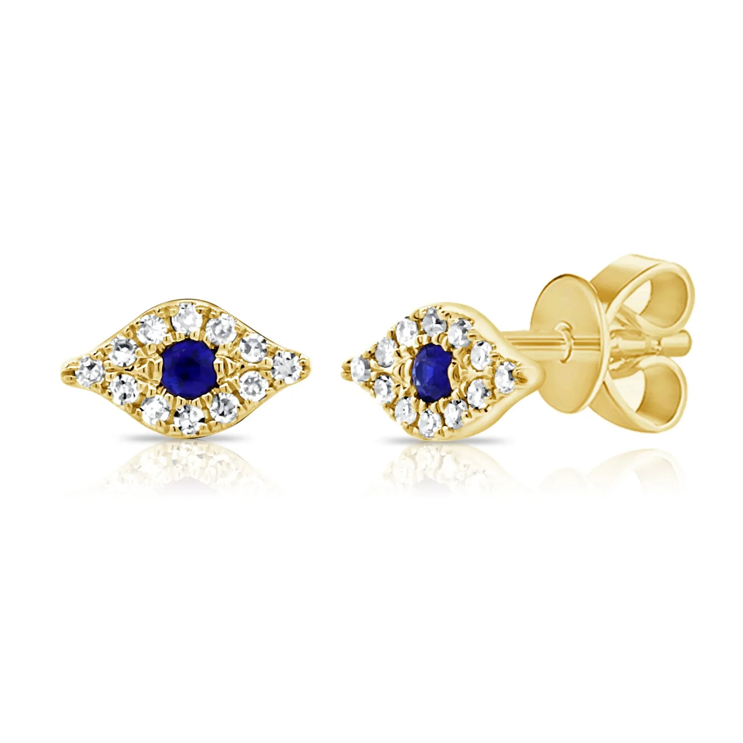 Small Sapphire and Diamond Evil Eye Earring