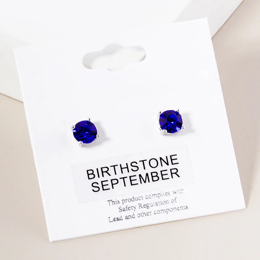Small Sapphire Stud Earrings | September Birthstone Earrings | Little Girl Earrings | 615910