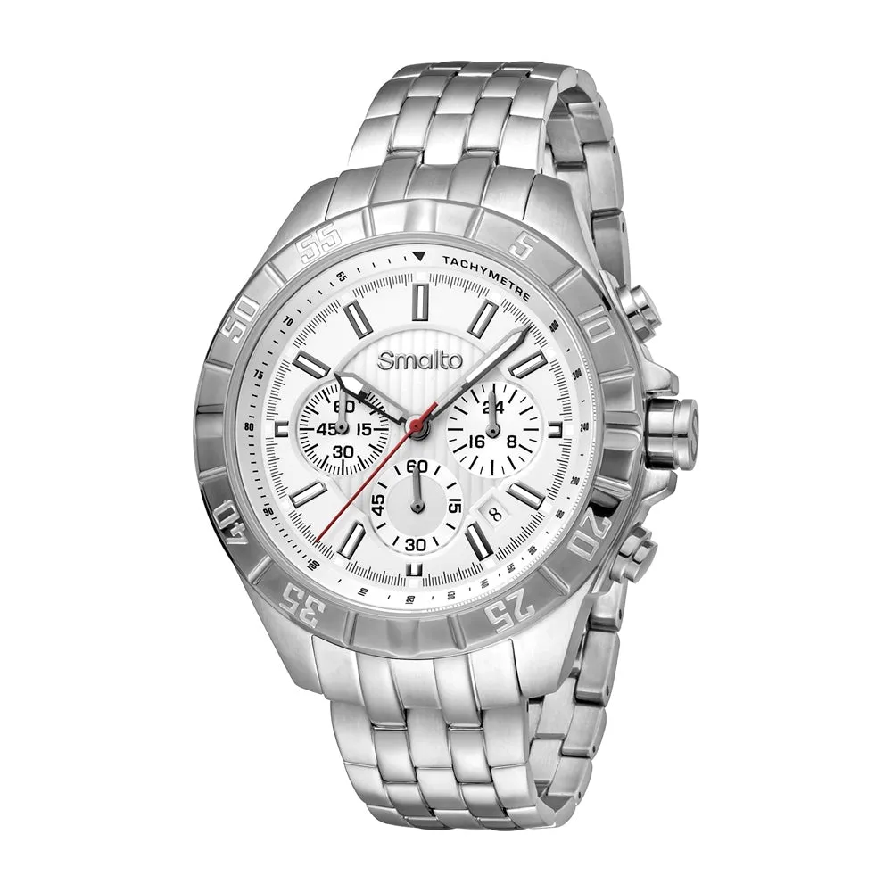Smalto Men's Chronograph Watch With White Dial