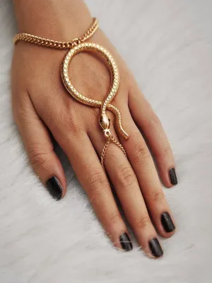Snake Design Toe Ring Chain Bracelet