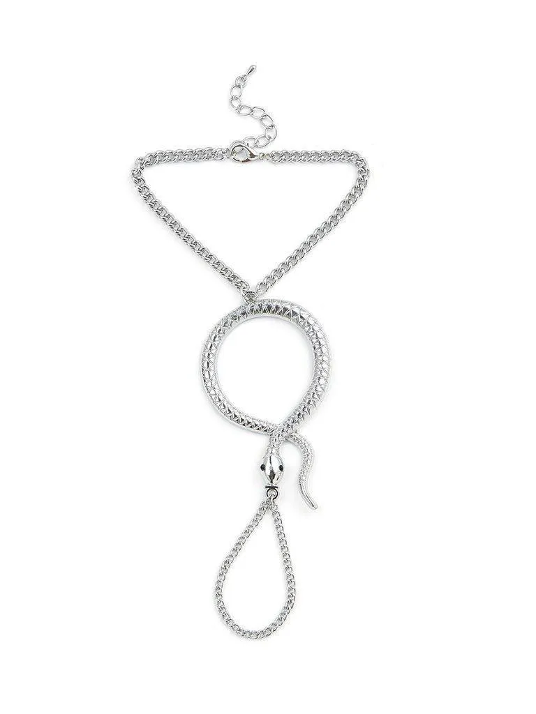 Snake Design Toe Ring Chain Bracelet