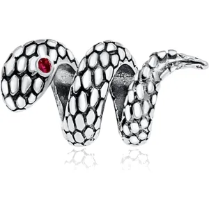 Snake Serpent Red Eyes Bead Charm