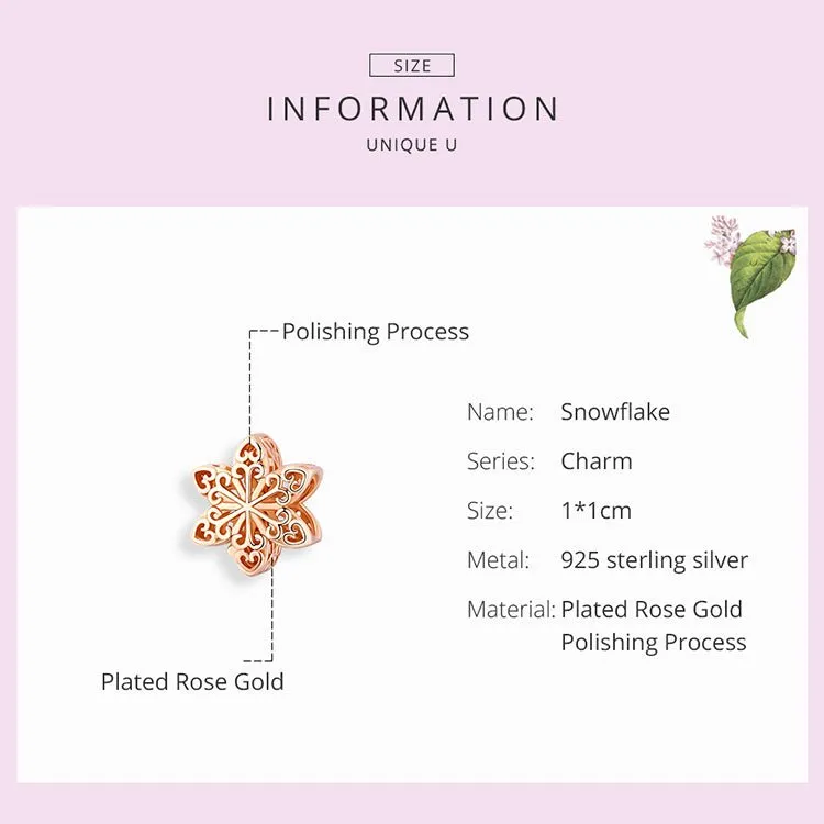 Snowflake Rose Gold Charm