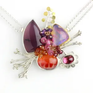 Sold! Amethyst Sage Agate and Boulder Opal Growth Pendant